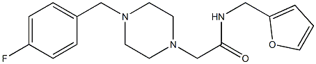 2-[4-[(4-fluorophenyl)methyl]piperazin-1-yl]-N-(furan-2-ylmethyl)acetamide Struktur