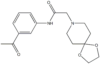 N-(3-acetylphenyl)-2-(1,4-dioxa-8-azaspiro[4.5]decan-8-yl)acetamide Struktur