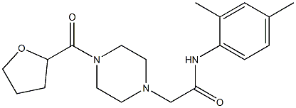 N-(2,4-dimethylphenyl)-2-[4-(oxolane-2-carbonyl)piperazin-1-yl]acetamide Struktur