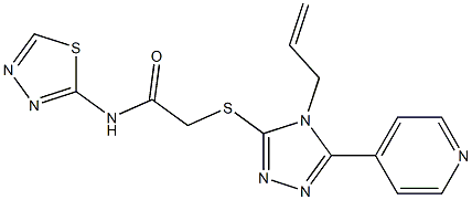 2-[(4-prop-2-enyl-5-pyridin-4-yl-1,2,4-triazol-3-yl)sulfanyl]-N-(1,3,4-thiadiazol-2-yl)acetamide Struktur