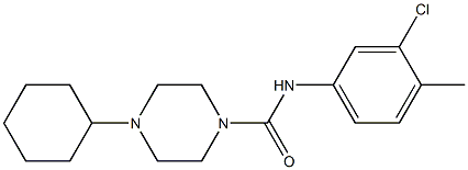 N-(3-chloro-4-methylphenyl)-4-cyclohexylpiperazine-1-carboxamide Struktur