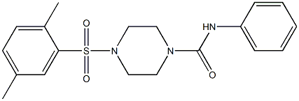 4-(2,5-dimethylphenyl)sulfonyl-N-phenylpiperazine-1-carboxamide Struktur