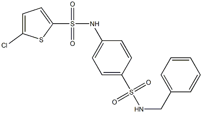 N-[4-(benzylsulfamoyl)phenyl]-5-chlorothiophene-2-sulfonamide Struktur