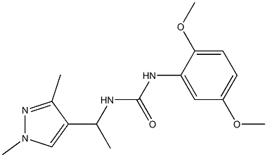 1-(2,5-dimethoxyphenyl)-3-[1-(1,3-dimethylpyrazol-4-yl)ethyl]urea Struktur