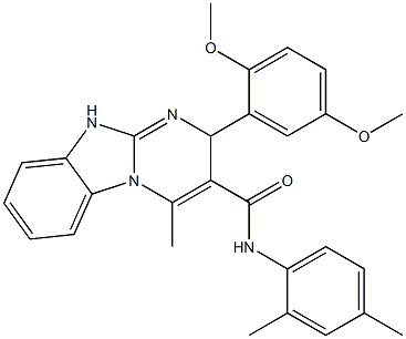 2-(2,5-dimethoxyphenyl)-N-(2,4-dimethylphenyl)-4-methyl-2,10-dihydropyrimido[1,2-a]benzimidazole-3-carboxamide Struktur