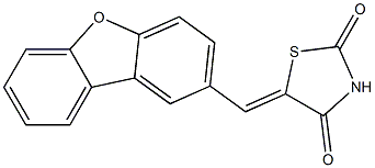 (5Z)-5-(dibenzofuran-2-ylmethylidene)-1,3-thiazolidine-2,4-dione Struktur