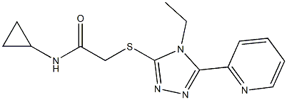 N-cyclopropyl-2-[(4-ethyl-5-pyridin-2-yl-1,2,4-triazol-3-yl)sulfanyl]acetamide Struktur