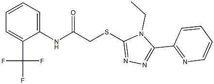 2-[(4-ethyl-5-pyridin-2-yl-1,2,4-triazol-3-yl)sulfanyl]-N-[2-(trifluoromethyl)phenyl]acetamide Struktur