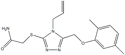 2-[[5-[(2,5-dimethylphenoxy)methyl]-4-prop-2-enyl-1,2,4-triazol-3-yl]sulfanyl]acetamide Struktur