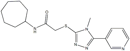 N-cycloheptyl-2-[(4-methyl-5-pyridin-3-yl-1,2,4-triazol-3-yl)sulfanyl]acetamide Struktur