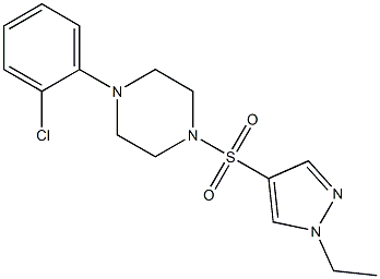 1-(2-chlorophenyl)-4-(1-ethylpyrazol-4-yl)sulfonylpiperazine Struktur