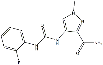 4-[(2-fluorophenyl)carbamoylamino]-1-methylpyrazole-3-carboxamide Struktur