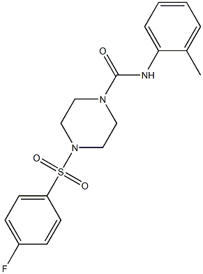 4-(4-fluorophenyl)sulfonyl-N-(2-methylphenyl)piperazine-1-carboxamide Struktur