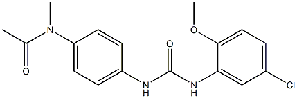 N-[4-[(5-chloro-2-methoxyphenyl)carbamoylamino]phenyl]-N-methylacetamide Struktur