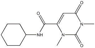 N-cyclohexyl-1,3-dimethyl-2,6-dioxopyrimidine-4-carboxamide Struktur