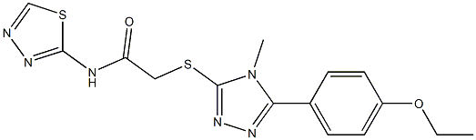 2-[[5-(4-ethoxyphenyl)-4-methyl-1,2,4-triazol-3-yl]sulfanyl]-N-(1,3,4-thiadiazol-2-yl)acetamide Struktur