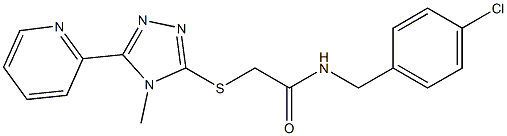 N-[(4-chlorophenyl)methyl]-2-[(4-methyl-5-pyridin-2-yl-1,2,4-triazol-3-yl)sulfanyl]acetamide Struktur