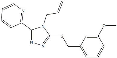 2-[5-[(3-methoxyphenyl)methylsulfanyl]-4-prop-2-enyl-1,2,4-triazol-3-yl]pyridine Struktur