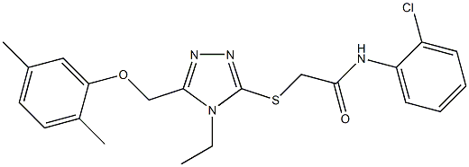 N-(2-chlorophenyl)-2-[[5-[(2,5-dimethylphenoxy)methyl]-4-ethyl-1,2,4-triazol-3-yl]sulfanyl]acetamide Struktur