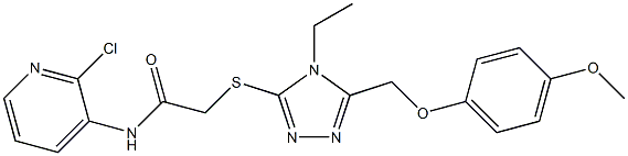 N-(2-chloropyridin-3-yl)-2-[[4-ethyl-5-[(4-methoxyphenoxy)methyl]-1,2,4-triazol-3-yl]sulfanyl]acetamide Struktur