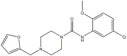 N-(5-chloro-2-methoxyphenyl)-4-(furan-2-ylmethyl)piperazine-1-carboxamide Struktur