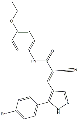 (E)-3-[5-(4-bromophenyl)-1H-pyrazol-4-yl]-2-cyano-N-(4-ethoxyphenyl)prop-2-enamide Struktur