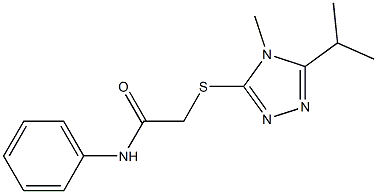 2-[(4-methyl-5-propan-2-yl-1,2,4-triazol-3-yl)sulfanyl]-N-phenylacetamide Struktur