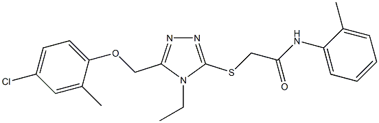 2-[[5-[(4-chloro-2-methylphenoxy)methyl]-4-ethyl-1,2,4-triazol-3-yl]sulfanyl]-N-(2-methylphenyl)acetamide Struktur