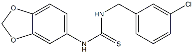 1-(1,3-benzodioxol-5-yl)-3-[(3-chlorophenyl)methyl]thiourea Struktur