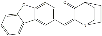 (2Z)-2-(dibenzofuran-2-ylmethylidene)-1-azabicyclo[2.2.2]octan-3-one Struktur