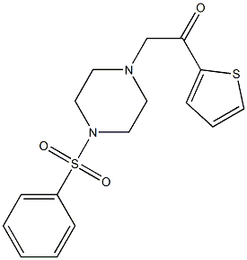 1-[4-(benzenesulfonyl)piperazin-1-yl]-2-thiophen-2-ylethanone Struktur