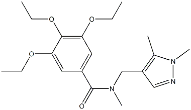 N-[(1,5-dimethylpyrazol-4-yl)methyl]-3,4,5-triethoxy-N-methylbenzamide Struktur