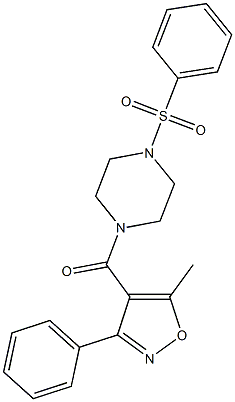 [4-(benzenesulfonyl)piperazin-1-yl]-(5-methyl-3-phenyl-1,2-oxazol-4-yl)methanone Struktur