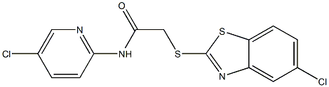 2-[(5-chloro-1,3-benzothiazol-2-yl)sulfanyl]-N-(5-chloropyridin-2-yl)acetamide Struktur