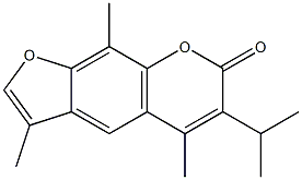 3,5,9-trimethyl-6-propan-2-ylfuro[3,2-g]chromen-7-one Struktur