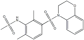 N-[3-(2,3-dihydro-1,4-benzoxazin-4-ylsulfonyl)-2,6-dimethylphenyl]methanesulfonamide Struktur