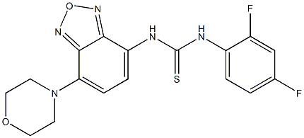 1-(2,4-difluorophenyl)-3-(4-morpholin-4-yl-2,1,3-benzoxadiazol-7-yl)thiourea Struktur