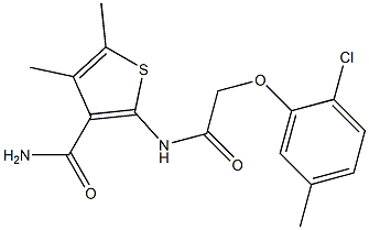 2-[[2-(2-chloro-5-methylphenoxy)acetyl]amino]-4,5-dimethylthiophene-3-carboxamide Struktur