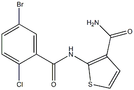 2-[(5-bromo-2-chlorobenzoyl)amino]thiophene-3-carboxamide Struktur