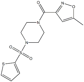 (5-methyl-1,2-oxazol-3-yl)-(4-thiophen-2-ylsulfonylpiperazin-1-yl)methanone Struktur