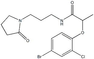 2-(4-bromo-2-chlorophenoxy)-N-[3-(2-oxopyrrolidin-1-yl)propyl]propanamide Struktur