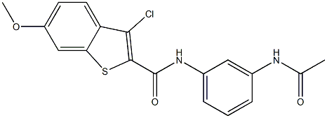 N-(3-acetamidophenyl)-3-chloro-6-methoxy-1-benzothiophene-2-carboxamide Struktur