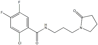 2-chloro-4,5-difluoro-N-[3-(2-oxopyrrolidin-1-yl)propyl]benzamide Struktur