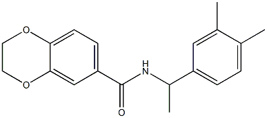 N-[1-(3,4-dimethylphenyl)ethyl]-2,3-dihydro-1,4-benzodioxine-6-carboxamide Struktur