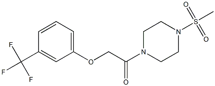 1-(4-methylsulfonylpiperazin-1-yl)-2-[3-(trifluoromethyl)phenoxy]ethanone Struktur