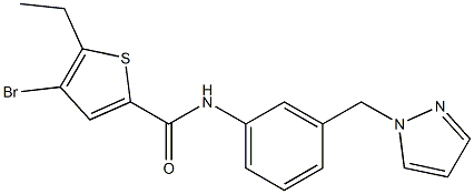 4-bromo-5-ethyl-N-[3-(pyrazol-1-ylmethyl)phenyl]thiophene-2-carboxamide Struktur