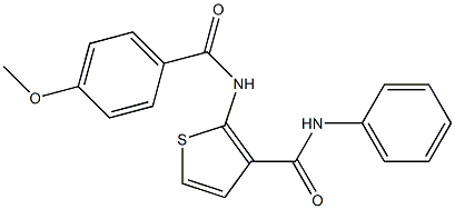 2-[(4-methoxybenzoyl)amino]-N-phenylthiophene-3-carboxamide Struktur