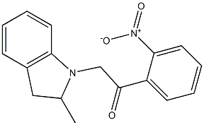 1-(2-methyl-2,3-dihydroindol-1-yl)-2-(2-nitrophenyl)ethanone Struktur