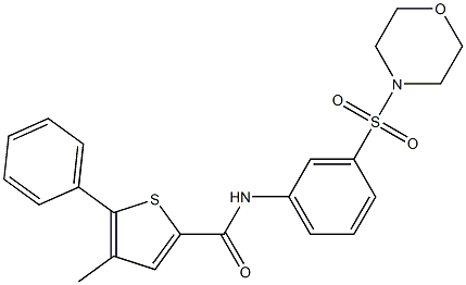 4-methyl-N-(3-morpholin-4-ylsulfonylphenyl)-5-phenylthiophene-2-carboxamide Struktur