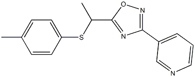 5-[1-(4-methylphenyl)sulfanylethyl]-3-pyridin-3-yl-1,2,4-oxadiazole Struktur